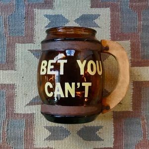 Vintage amber glass beer stein